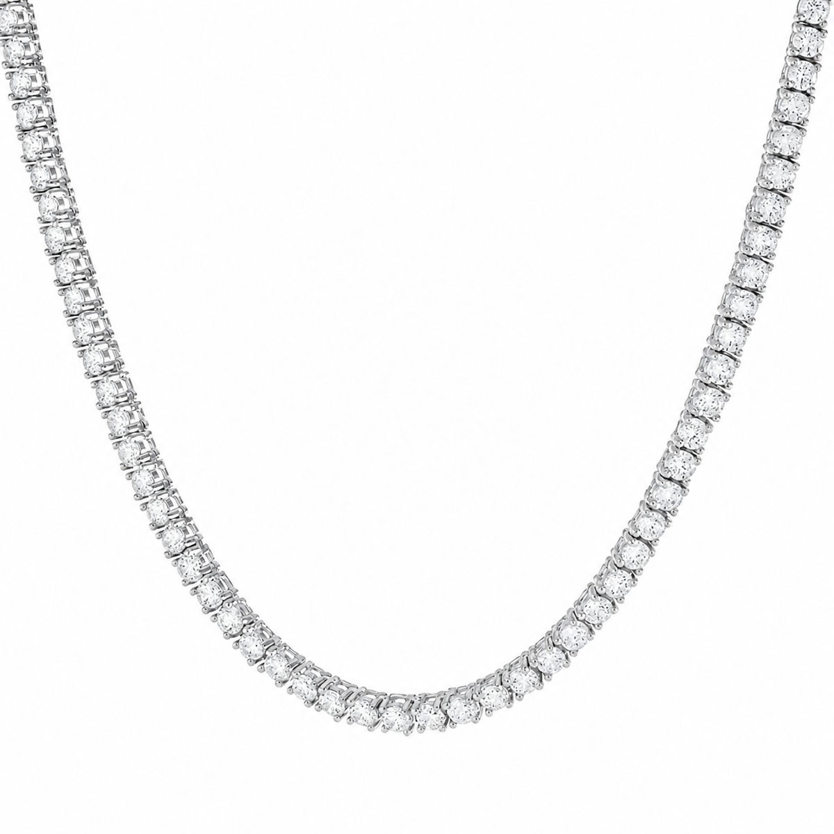 VVS Iced Out Tennis Chain White Gold