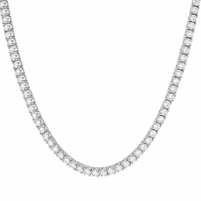 VVS Iced Out Tennis Chain White Gold