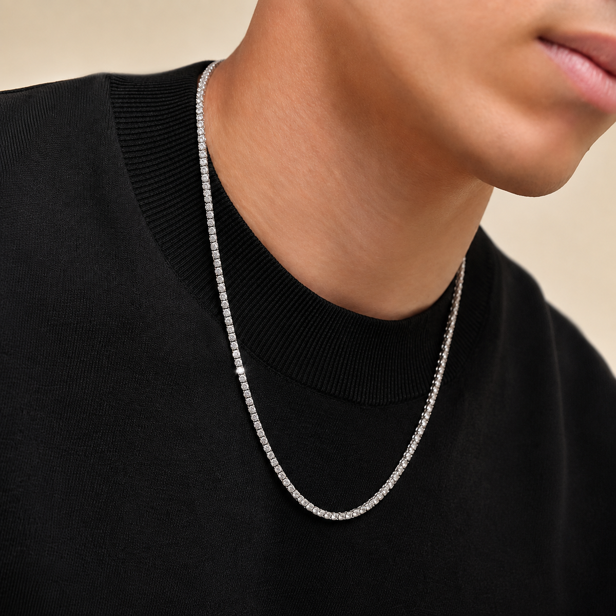 VVS Iced Out Tennis Chain White Gold