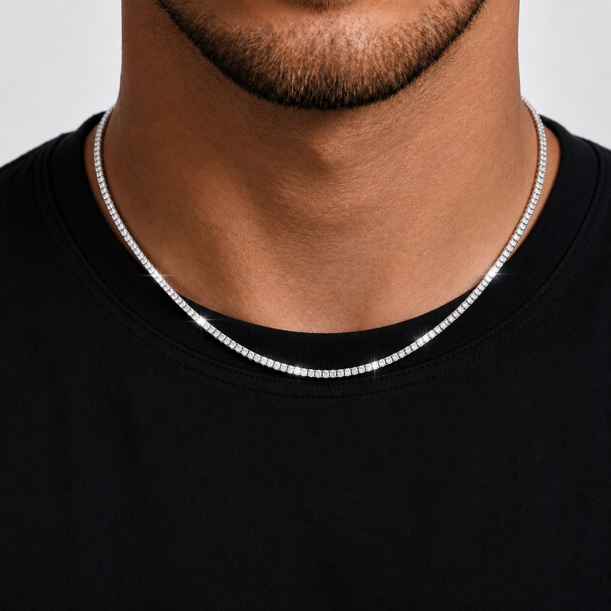 VVS Iced Out Tennis Chain White Gold