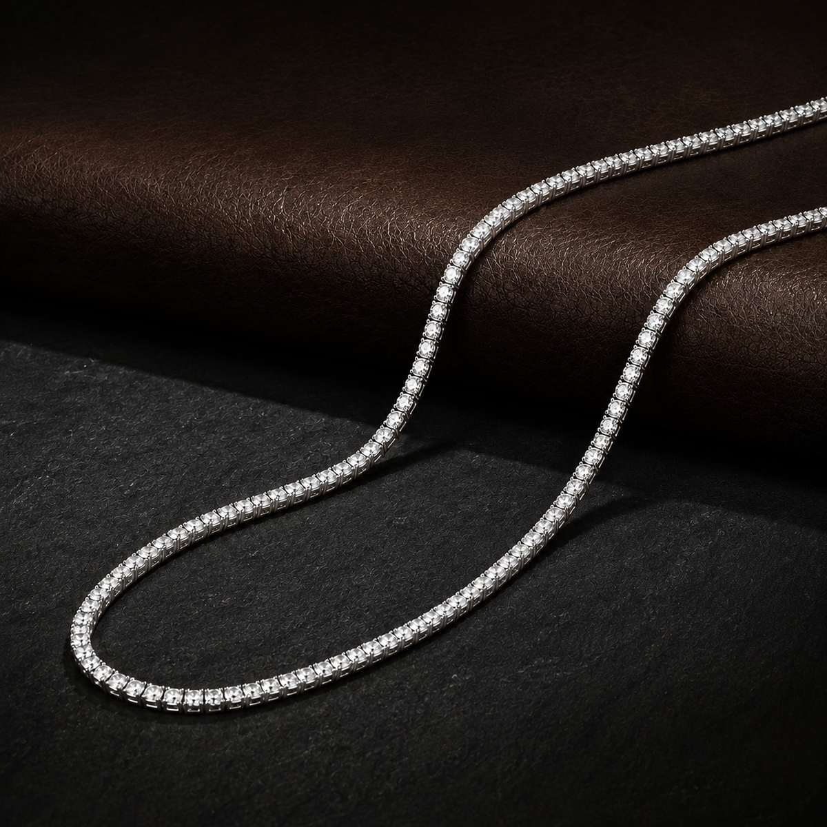 VVS Iced Out Tennis Chain White Gold