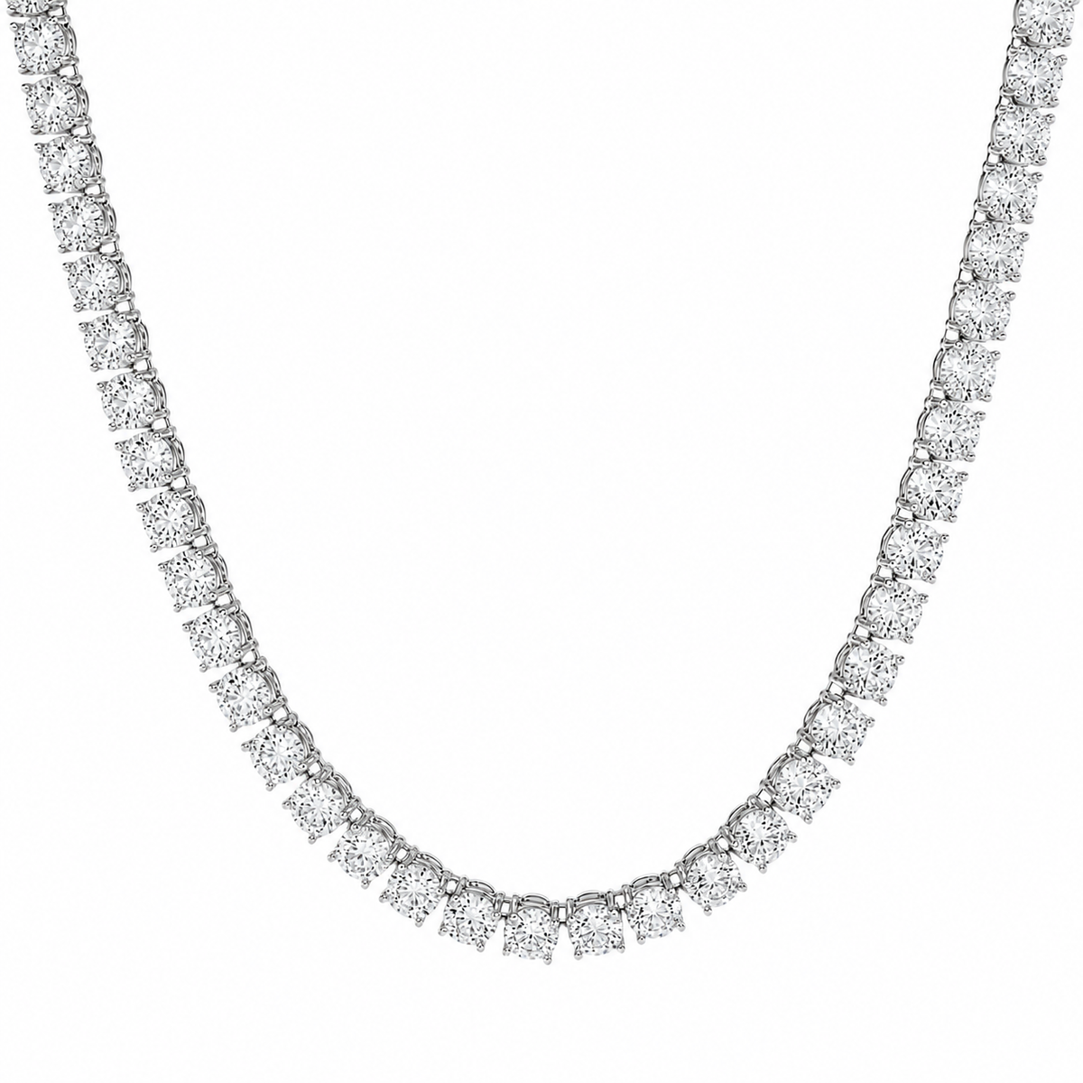 VVS Iced Out Tennis Chain White Gold