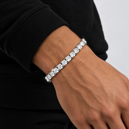 5mm VVS tennis bracelet worn on the wrist